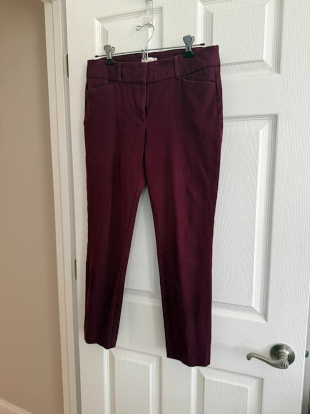 Loft  Outlet Skinny Ankle Maroon Pants
